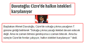 Sayın Davutoğlu: Cizre’de Halkın İhtiyaçları Karşılanıyor